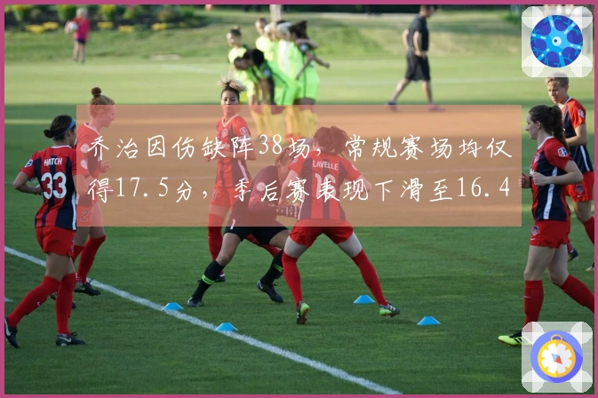 乔治因伤缺阵38场，常规赛场均仅得17.5分，季后赛表现下滑至16.4分